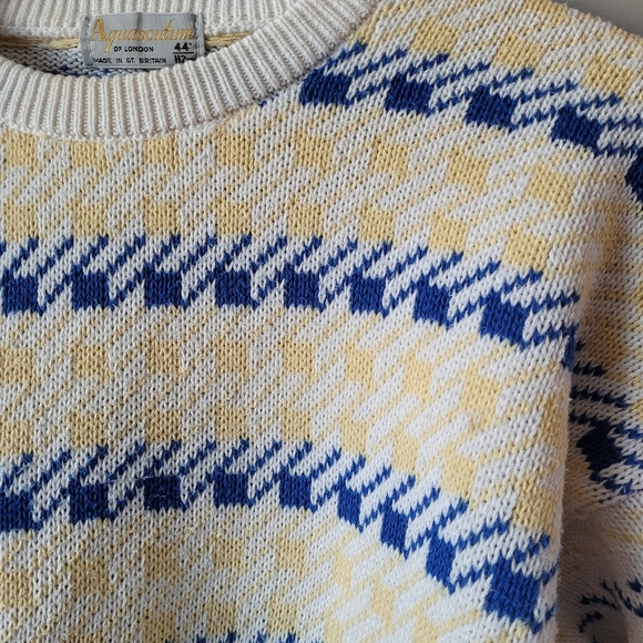 Aquascutum vintage houndstooth knit sweater - Picture 6 of 10